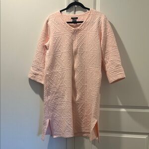 Natori Light Pink Quilted Zip-Front Tunic Robe
